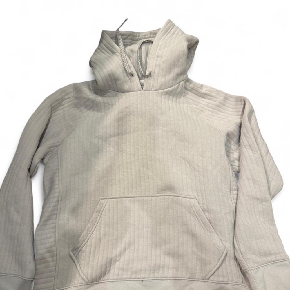 Cream Ribbed Hoodie